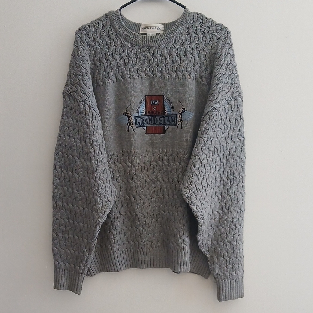 Grand Slam Men's Crewneck Sweater in Gray